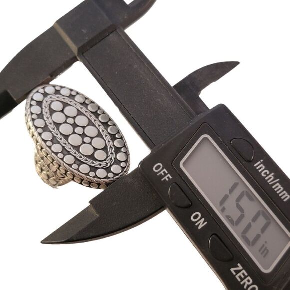 John Hardy Large Sterling Dot Oval Ring - Sz. 6.5 - Picture 10 of 11